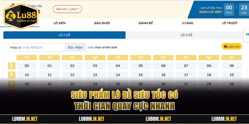 Siêu phẩm lô đề siêu tốc có thời gian quay cực nhanh